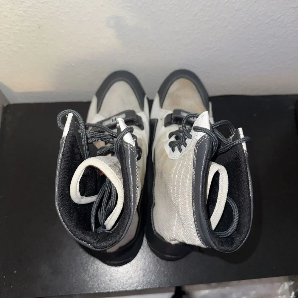 Ringside Apex Elite Shoe Hi-Top Boxing Shoes Boots White Green Gray Size 11
